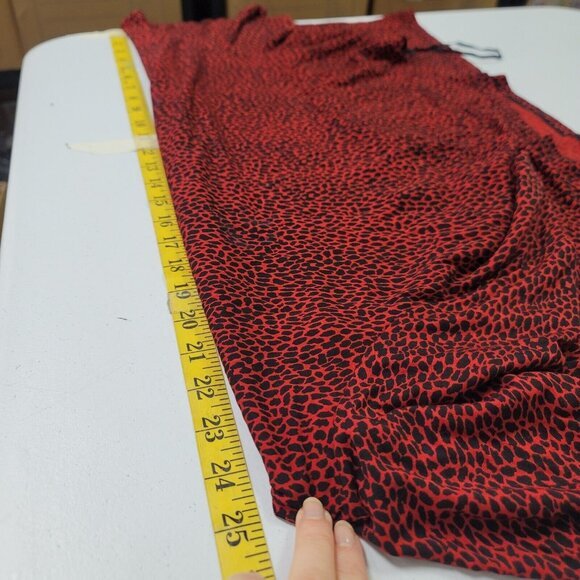 Michael Kors Women‎ Speckled Cowl Neck Top Size 2X Red Lyocell Career Office - Picture 6 of 9